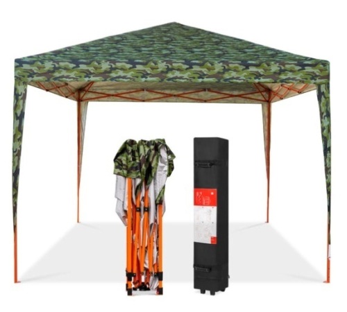 Outdoor Portable Pop Up Canopy Tent w/ Carrying Case, 10x10ft, Camo  - Lot 365