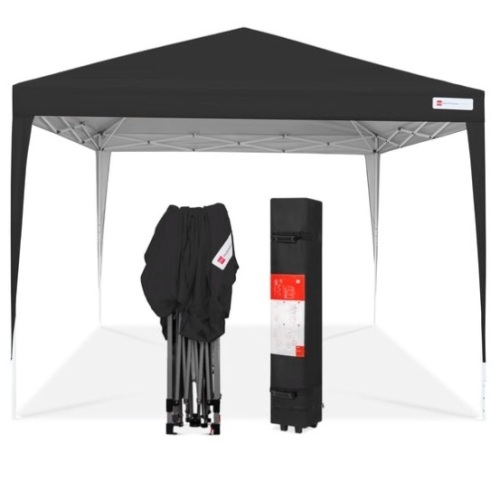 Outdoor Portable Pop Up Canopy Tent w/ Carrying Case, 10x10ft, Black - Lot 396