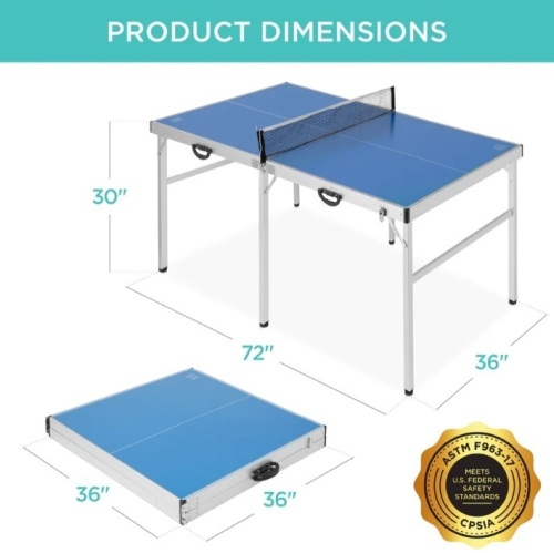 BCP Portable Ping Pong Table Tennis Game Set w/ Paddles, Balls - 6x3ft, SKY6252 - Lot 495