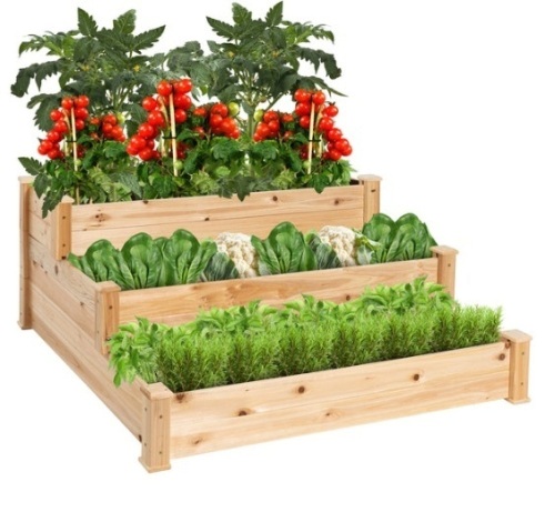 3-Tier Raised Fir Wood Garden Bed Planter - Lot 407