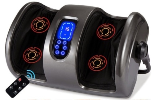 Reflexology Shiatsu Foot Massager w/ High-Intensity Rollers, Remote Control, Gray - Lot 414