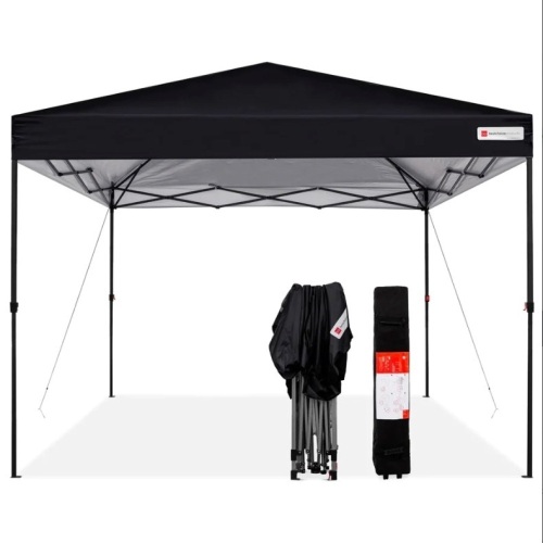 BCP One-Person Setup Instant Pop Up Canopy w/ Wheeled Bag - 10x10ft, BLACK, SKY5763 - Lot 524