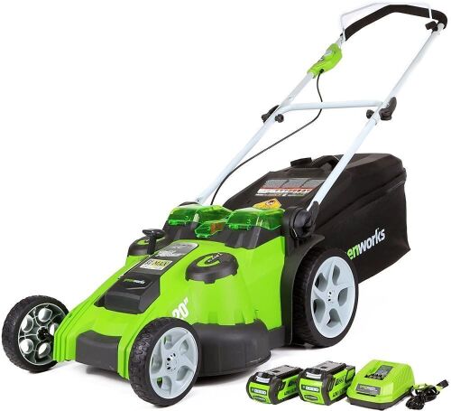 Greenworks 40V 20-Inch Cordless Push Lawn Mower, 4.0Ah + 2.0Ah Battery and Charger Included - Lot 113