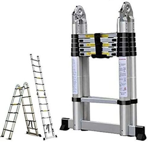 16.5ft Aluminum Telescoping Extension Ladder B07RM1D48Y - Lot 115
