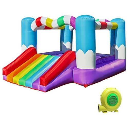 Turfee Rainbow Inflatable Jumper Bounce House with Blower, 12' x 9' x 6'  - Lot 123
