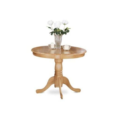 East West Furniture Antique Table 36 in. Round with Oak Finish - Lot 685