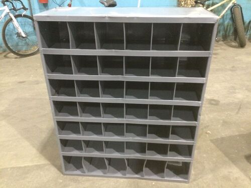 Durham Steel Storage Parts Bin Cabinet Open Front, 42 Compartments - Dented - Lot 706