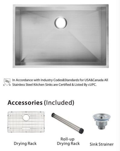 Handmade Stainless Steel Undermount Kitchen Sink AW3621A1 - Lot 765