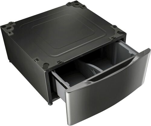 LG 29" Laundry Pedestal with Storage Drawer, Black Stainless Steel - Lot 82