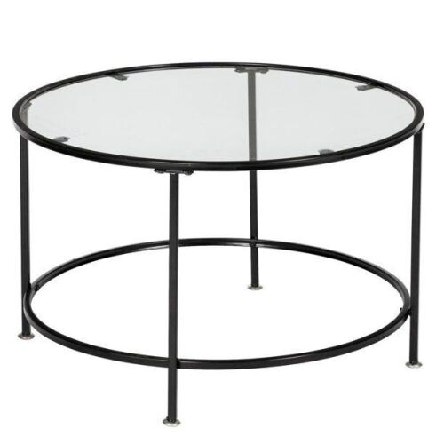 Hodely 26in Round Glass Coffee Table - Lot 1001