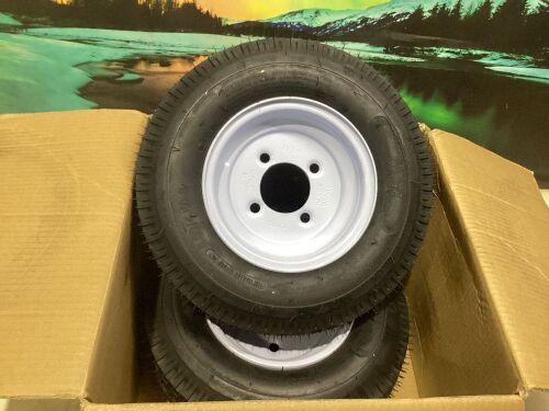 Set of (2) Trailer Tires & Rims 4.00/4.80-8 - Lot 690