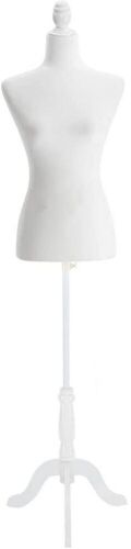 Bonnlo Female Dress Form Pinnable Mannequin Body Torso with Wooden Tripod Base Stand  - Lot 807