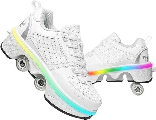 Double-Row Deform Wheel Automatic Walking Shoes, Size 6.5 - Lot 665