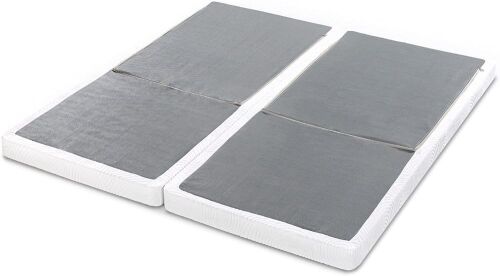 ZINUS No Assembly Metal Box Spring, 4 Inch White Mattress Foundation, Split King  - Lot 705