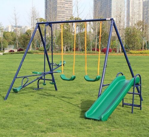 KL KLB Sport Metal Swing Set w/ Slide  - Lot 16