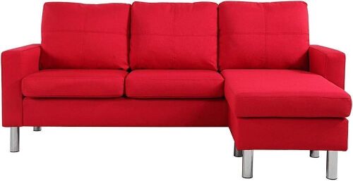 Modern Small Space Reversible Linen Fabric Sectional Sofa - Lot 81