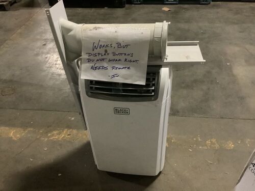 BLACK+DECKER 14,000 BTU Portable Air Conditioner with Heat - Missing Remote, Display Buttons Do Not Work Right - Lot 232