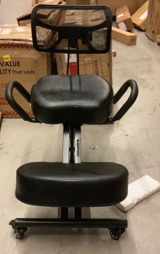 Ergonomic Kneeling Chair with Backrest, Missing Back Wheels, Ecommerce Return - Lot 116