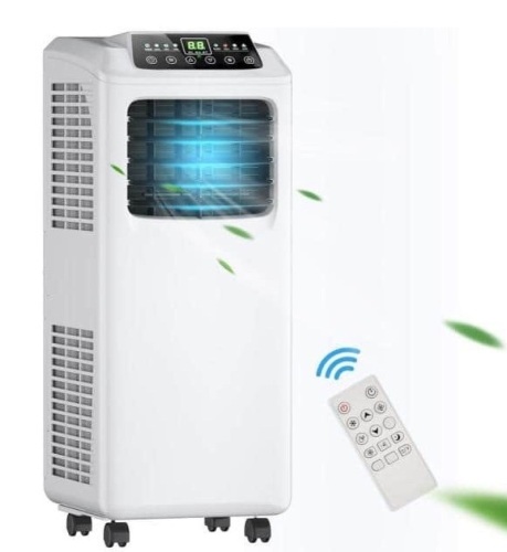 8,000 BTU Portable Air Conditioner with Dehumidifier in Black and White, Appears New, Retail $339.95 - Lot 127