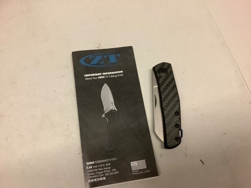 ZT Folding Knife, Appears New, Box Damaged - Lot 155