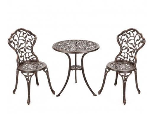 3 Pcs Cast Aluminum Bistro Set, Appears New, Retail $219.42 - Lot 160