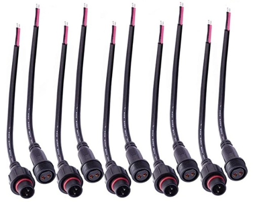 Waterproof Connector 2 Wire,16AWG 2Pin Male Female Plug LED Connector with IP65, Appears New - Lot 332