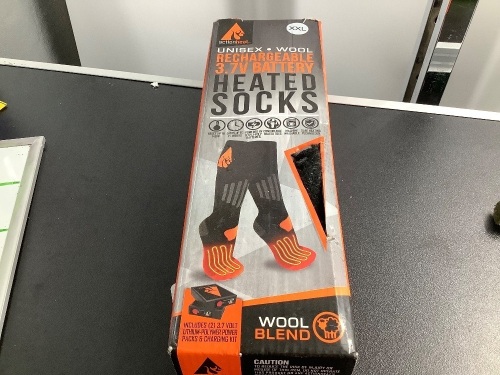 Action Heat Unisex Wool Rechargeable 3.7V Battery Heated Socks, XXL, Untested, Ecommerce Return - Lot 469