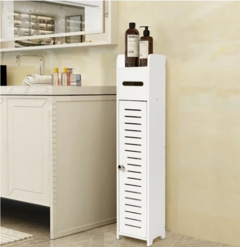 Small Bathroom Storage Corner Floor Cabinet, Appears New - Lot 729
