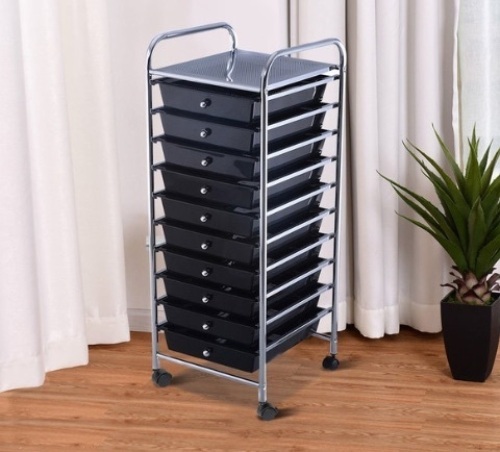 10 Drawer Rolling Storage Cart Organizer, Appears New - Lot 975