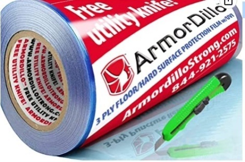 ArmorDillo Strong Easy to Use Hardwood Floor, Hard Surface Protection Film, Appears New - Lot 643