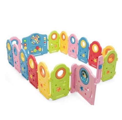 16 Panel Activity Center Baby Playpen W/ Gate, Appears New, Retail 255.30 - Lot 587