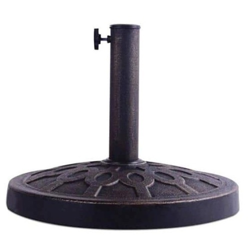 18 in. Round Market Standing Outdoor Living Heavy-Duty Patio Umbrella Base Stand in Bronze, Appears New - Lot 592
