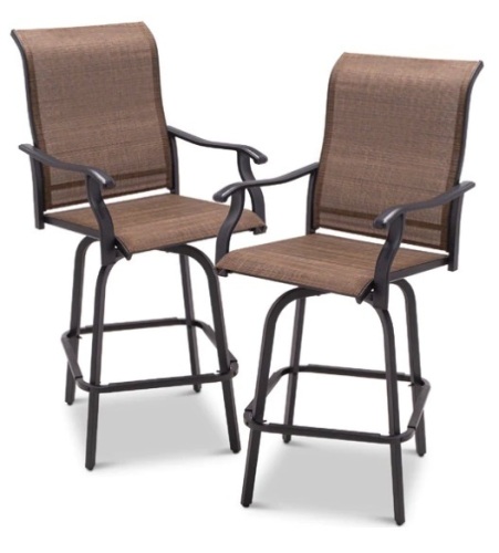 Set of 2 Swivel Barstools w/ 360 Rotation, All-Weather Mesh, Appears New, Retail $199.99 - Lot 762