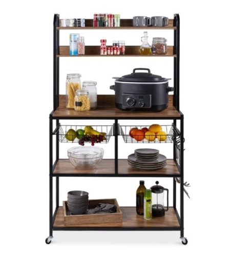 Counter-Height Baker's Rack w/ Locking Wheels, Adjustable Feet - 67in, Appears New, Retail $169.99 - Lot 977