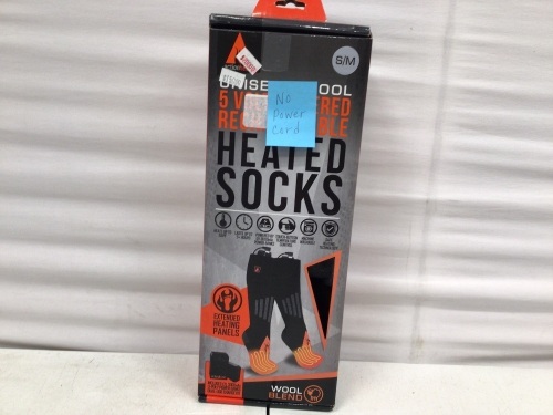 Action Heat Battery Heated Socks, S/M, Untested, No Power Cord, E-Comm Return - Lot 230