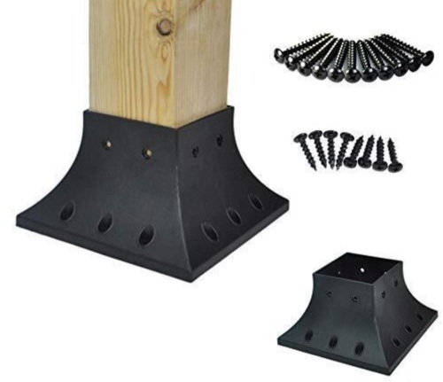 Set of 2 Post Bases Cover Skirt Flange with Screws, Appears new - Lot 240