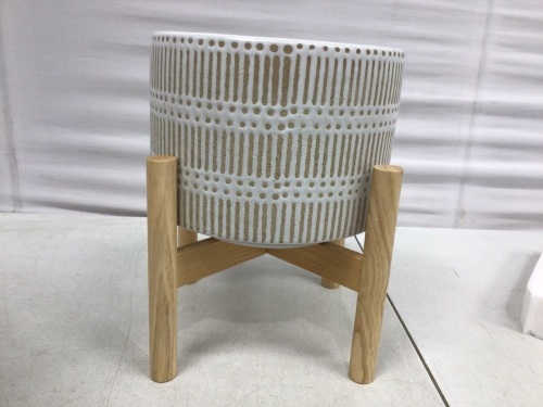 Ceramic Plant Pot & Stand, Appears new - Lot 270