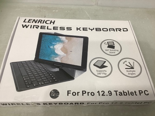 Lenrich Wireless Keyboard, Powers Up, Appears new - Lot 396