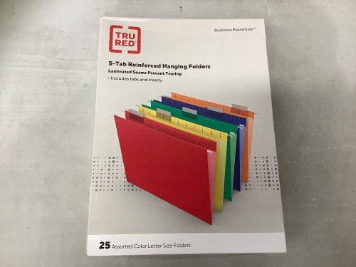 Tru Red, 5-Tab Multi Color Hanging Folders, E-Com Ret - Lot 399