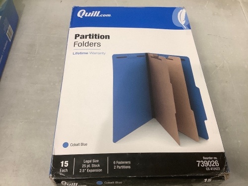 Quill Partition Folders, E-Comm Return - Lot 408