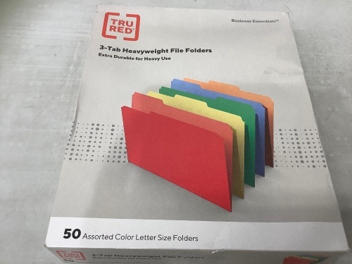 TruRed 3 Tab Heavyweight File Folders, E-Comm Return - Lot 428