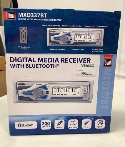 Marine Dual Digital Media Receiver, Untested, Appears New - Lot 432