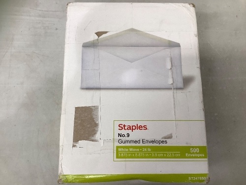Staples, Gummed Envelopes, Aprox 500, ECom Ret - Lot 441