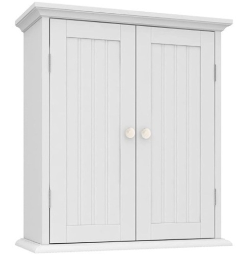 Choo Choo, 2 Door Wall Cabinet Unit, White, (2) Adjustable Shelves, 24"H, 21"W, 8.8"D, Appears New, - Lot 479