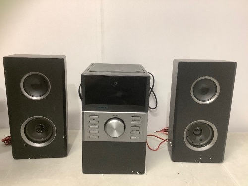 GPX Home Music System, Damaged Speakers, Powers Up, E-Comm Return - Lot 480