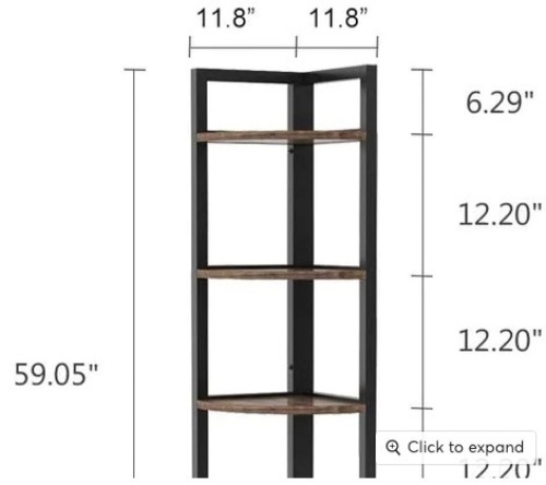 Tribesigns Corner Shelf and Plant Stand, Appears new - Lot 20