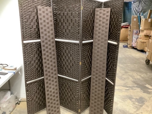 Rose Home Fashion Room Divider, Brown, Appears New - Lot 342