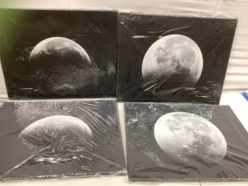 4pc Moon Wall Art Set, Appears new - Lot 177