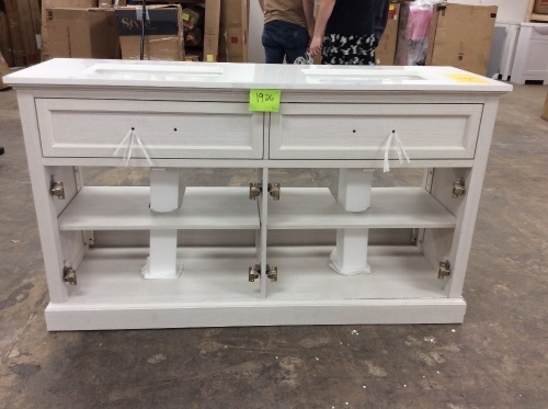 White Double Bathroom Sink and Vanity (CHECK DESCRIPTION) - Lot 1926