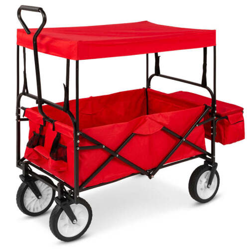 Utility Wagon Cart w/ Folding Design, 2 Cup Holders, Removable Canopy - Lot 2448